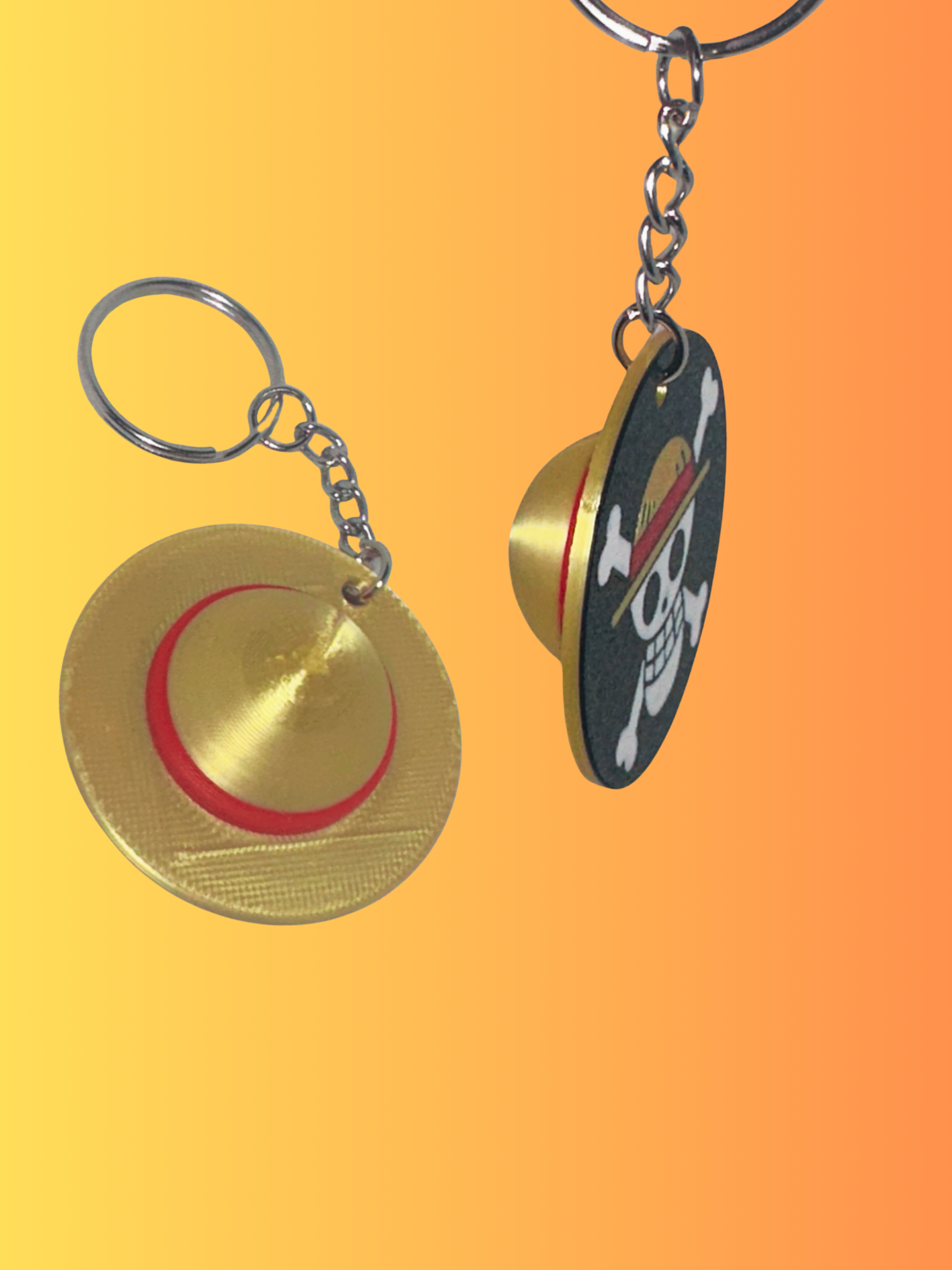 One Piece Straw Hat NFC Keychain – Anime Luffy Jolly Roger Keychain – Smart Tap Social Media Sharing – Anime Gift